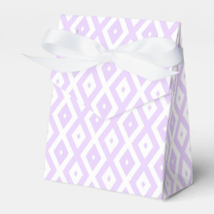 Lilac purple and white diamond pattern favour box