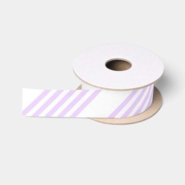 Lilac purple and white five stripes pattern satin ribbon (Spool)