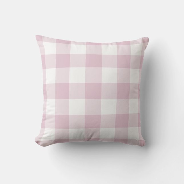 Lilac Purple and White Gingham Pattern Chequered Cushion (Front)