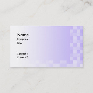 Lilac Purple and White Squares Pattern. Business Card