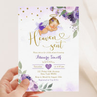 Lilac Purple Blonde Baby Heaven Sent Baby Shower