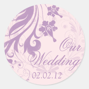 Lilac Purple Blush Floral Wedding Envelope Seal