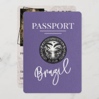 Lilac Purple Brazil Passport Save The Date