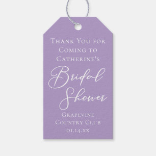 Lilac Purple Bridal Shower Party Personalized Gift Tags