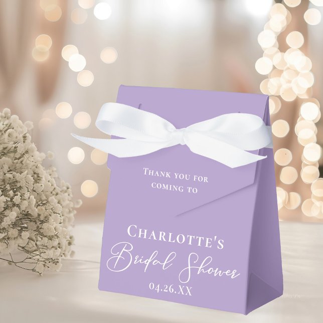 Lilac Purple Bridal Shower White Personalized Favour Box (Creator Uploaded)