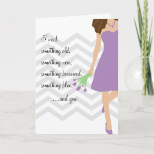 Lilac Purple Chevron Will You Be My Bridesmaid Invitation