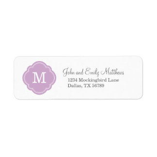 Lilac Purple Custom Personalised Monogram