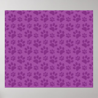 Lilac purple dog paw print pattern