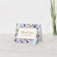 Lilac Purple Dusty Blue Floral Birthday