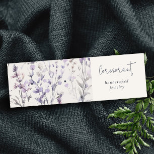 Lilac Purple Floral Earring Stud Hoop Holder Mini Business Card