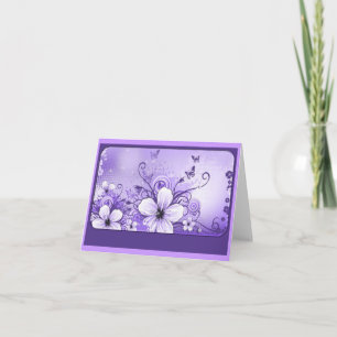Lilac Purple Floral Note Card