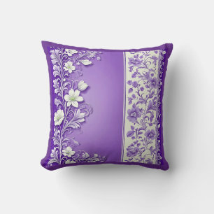 Lilac-Purple floral pattern Cushion