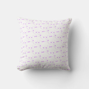 Lilac Purple Flowers, Small Pastel Floral Print Cushion