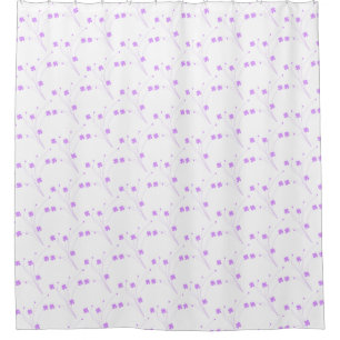Lilac Purple Flowers, Small Pastel Floral Print Shower Curtain