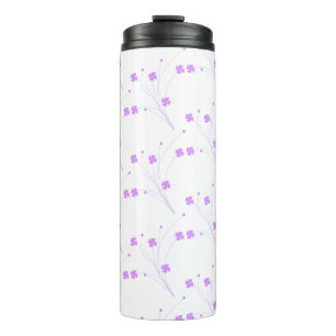 Lilac Purple Flowers, Small Pastel Floral Print Thermal Tumbler