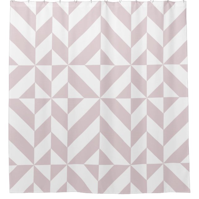 Lilac Purple Geometric Cube Pattern Shower Curtain (Front)