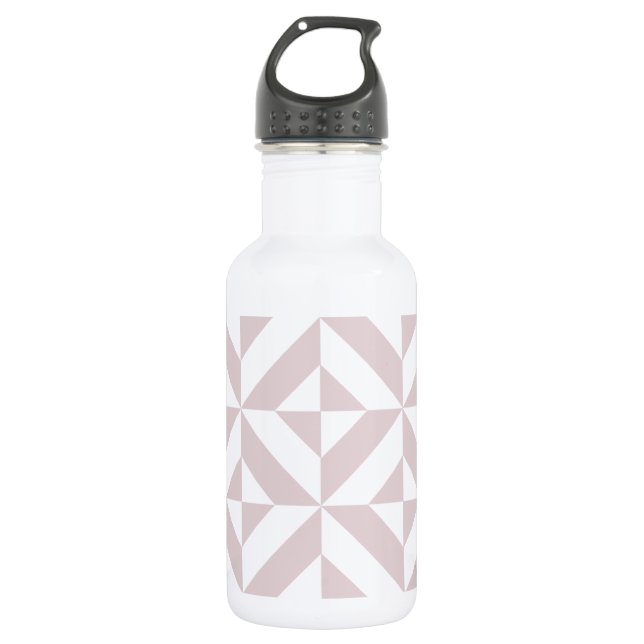 Lilac Purple Geometric Deco Cube Pattern 532 Ml Water Bottle (Front)