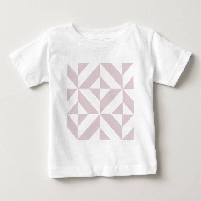 Lilac Purple Geometric Deco Cube Pattern Baby T-Shirt (Front)