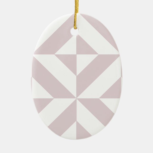 Lilac Purple Geometric Deco Cube Pattern Ceramic Tree Decoration (Front)