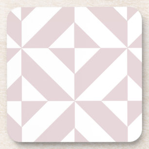 Lilac Purple Geometric Deco Cube Pattern Coaster