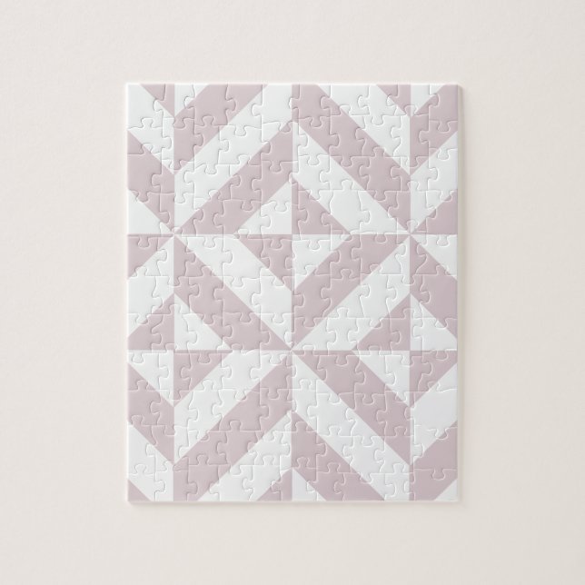 Lilac Purple Geometric Deco Cube Pattern Jigsaw Puzzle (Vertical)