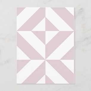 Lilac Purple Geometric Deco Cube Pattern Postcard
