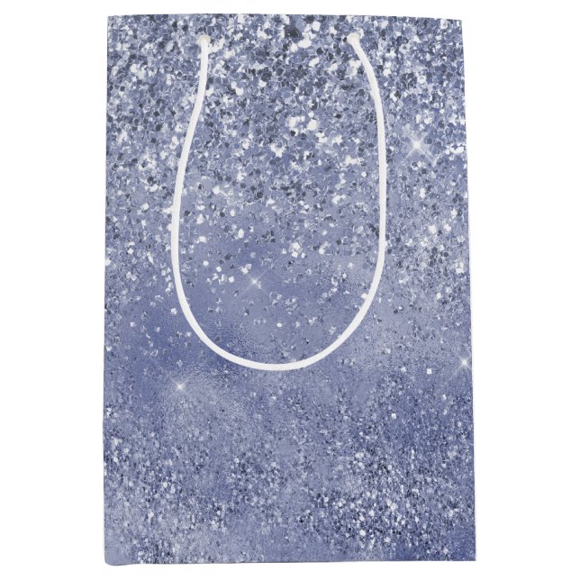 Lilac Purple Glitter Glitz sparkle glam Medium Gift Bag (Front)