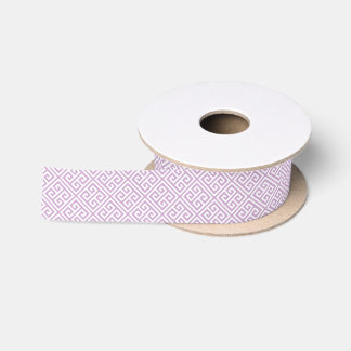 Lilac Purple Greek Key Satin Ribbon
