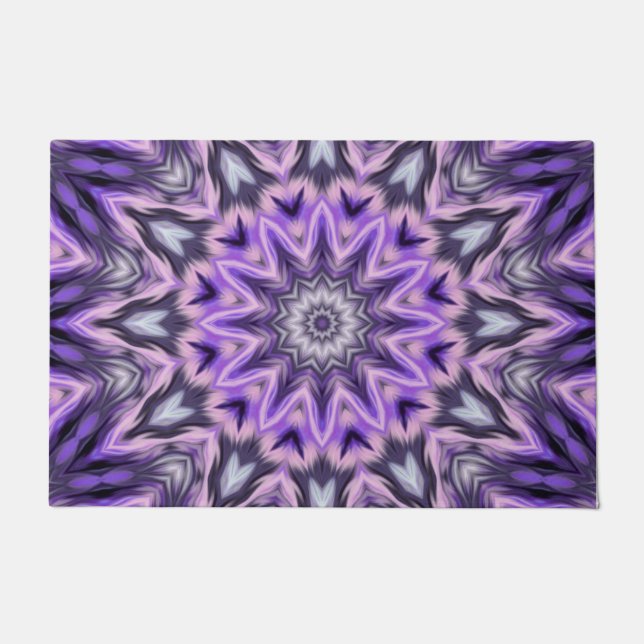 Lilac purple mandala doormat (Front)