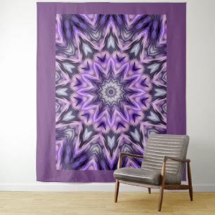 Lilac purple mandala tapestry