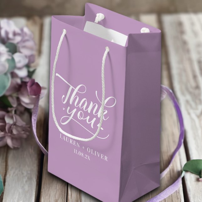 Lilac Purple | Minimalist Wedding Thank You Small Gift Bag (Creator Uploaded)