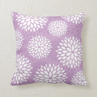 Lilac Purple Modern Flowers Cushion