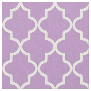 Lilac Purple Moroccan Quatrefoil Fabric