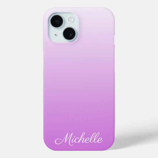 Lilac purple ombre personalised name Case-Mate iPh iPhone Case (Back)