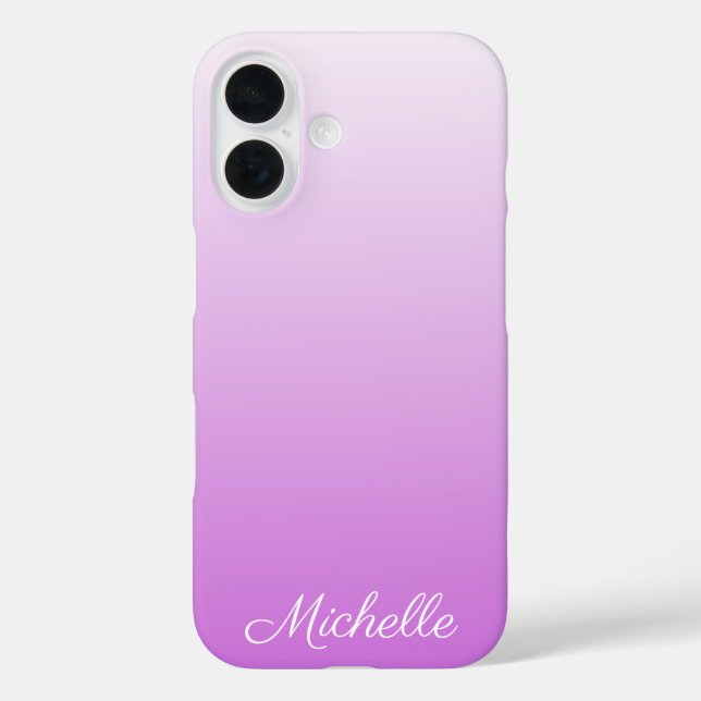 Lilac purple ombre personalised name Case-Mate iPhone case (Back)