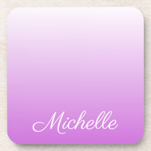 Lilac purple ombre personalised name coaster