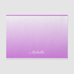 Lilac purple ombre personalised name tissue paper