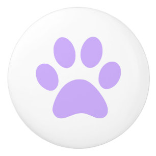 Lilac Purple Paw Print pawprint Ceramic Knob