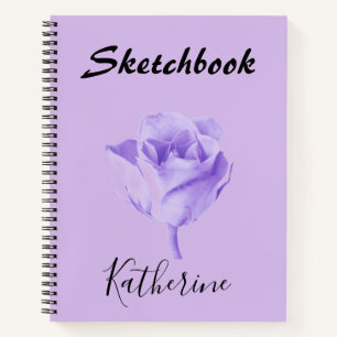 Lilac Purple Personalised Sketchbook  Notebook