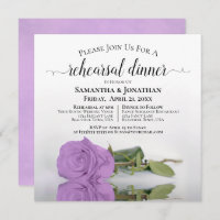 Lilac Purple Rose Chic Wedding Rehearsal & Dinner