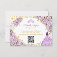 Lilac Purple Roses Golden Butterfly Quinceañera