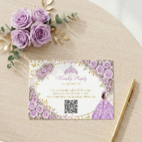 Lilac Purple Roses Golden Butterfly Quinceañera