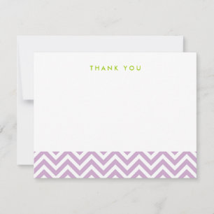 Lilac Purple Simple Chevron Thank You Note Cards