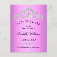 Lilac Purple Sweet 16 Save The Date