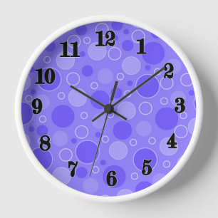 Lilac purple tones with polka dots in retro sixtie clock