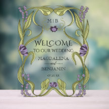 Lilac Purple Vintage Art Nouveau Floral Wedding