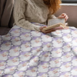 Lilac Purple vintage santa claus winking christmas Fleece Blanket<br><div class="desc">custom holiday cosy decorative throw blanket,  adorned in a unique vintage and adorable retro graphic of santa claus,  winking and wearing a pretty pastel mint pastel lavender violet dusty mauve purple coloured hat ,  featured in a seamless pattern print format. and maintains a monochromatic colour pallet</div>