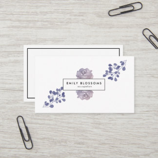 Lilac Purple Watercolor Flower Loyalty Business Card