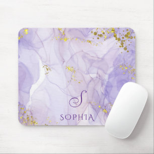 Lilac purple watercolor Ink Customisable Mouse Pad