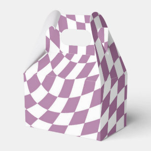 Lilac Purple Wedding Collection Check Chequered Favour Box